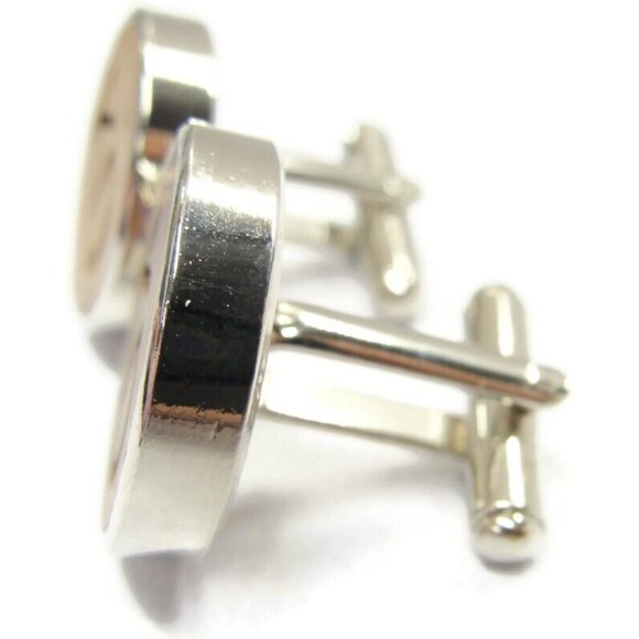 Brown Wooden Cufflinks Initials "KD"  IOB - Picture 4 of 13